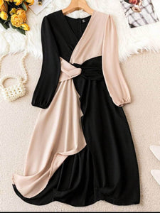 Lemon Tart Twist Detail Long Dress LTAMD733 - Black Peach