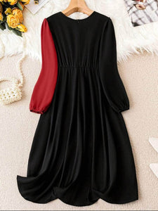 Lemon Tart Twist Detail Long Dress LTAMD733 - Black Red