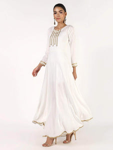 Fifth Avenue Clothing WOMK13 Lace Detail Kurti Dress - White