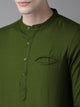 Mens Button Pocket Detail Kurta MSKO70 - Green