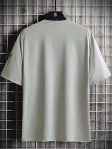 Mens Sticker Printed T-Shirt - LTMPRT27 - Grey