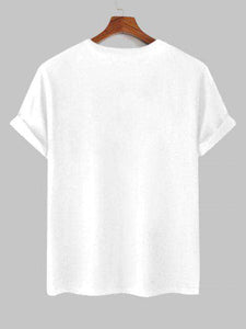 Mens Sticker Printed T-Shirt - LTMPRT43 - White