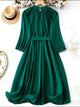 Lemon Tart Pleated Neck Detail Long Dress LTAMD734 - Green