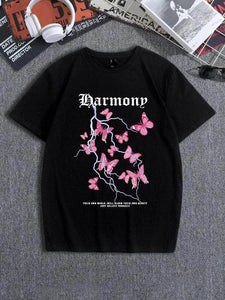 Mens Sticker Printed T-Shirt - LTMPRT2 - Black