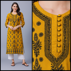 Lemon Tart LT25KC12 Embroidered Unstitched Cotton Kurti