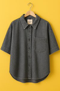 LT Fuse Womens Oversized Denim Cotton Button Shirt - LT25FU11