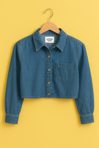 LT Fuse Womens Crop Denim Cotton Button Shirt - LT25FU3