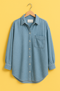 LT Fuse Womens Oversized Denim Cotton Button Shirt - LT25FU1