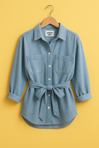 LT Fuse Womens Oversized Denim Cotton Button Shirt - LT25FU9