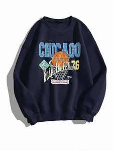 Fifth Avenue DIFT258 Printed Sweatshirt - Navy Blue