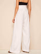 Fifth Avenue Georgette GTTWP17 Self Belted Extra Wide Leg Pants - White