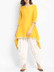 Fifth Avenue Women's TPS192 Lace Detail Kurti and Dhoti Pants Set - Yellow