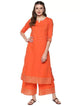 Fifth Avenue Women's TPS256 Gotta Lace Kurti and Pants Set - Orange