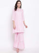 Fifth Avenue Women's TPS265 Gotta Lace Kurti and Sharara Pants Set - Pink