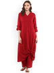 Fifth Avenue Women's TPS310 Ruffle Detail Kurta and Pants Set - Red