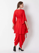 Fifth Avenue Women's TPS372 Tassel Detail Kurti and Pants Set - Red
