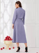 Lemon Tart 2 Piece Button Detail Stitched Western Top and Skirt Suit LTWTPS3 - Purple