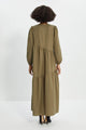 Lemon Tart Asymmetric Tiered Detail Long Maxi Dress LTAMD556 - Khaki Green