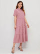 Lemon Tart Button Detail Long Maxi Dress LTAMD331 - Pink