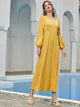 Lemon Tart Button Detail Long Maxi Dress LTAMD367 - Yellow