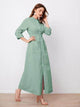 Lemon Tart Button Detail Long Maxi Dress LTAMD415 - Green