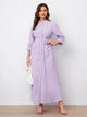 Lemon Tart Button Detail Long Maxi Dress LTAMD415 - Purple