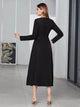 Lemon Tart Button Detail Maxi Long Dress LTAMD228 - Black