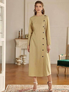 Lemon Tart Button Detail Maxi Long Dress LTAMD228 - LCR