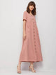 Lemon Tart Button Pocket Detail Long Maxi Dress LTAMD319 - Pink