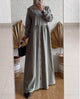 Lemon Tart Button Pocket Detail Long Maxi Dress LTAMD553 - Grey