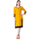 Lemon Tart Clothing LTK149 Color Block Detail Stitched Kurti - Yellow