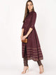 Lemon Tart Clothing LTK15 Lace Detail Cotton Kurti - Maroon