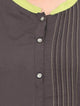 Lemon Tart Clothing LTK156 Pintuck Detail Stitched Kurti - Charcoal