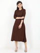 Lemon Tart Clothing LTK158 Pintuck Detail Stitched Kurti - Brown