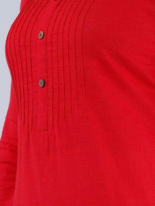 Lemon Tart Clothing LTK162 Pintuck Detail Stitched Kurti - Red