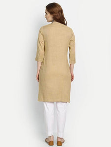 Lemon Tart Clothing LTK169 Pintuck Detail Stitched Kurti - Beige