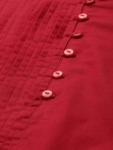 Lemon Tart Clothing LTK170 Pintuck Detail Stitched Kurti - Maroon