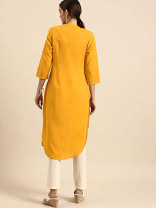 Lemon Tart Clothing LTK170 Pintuck Detail Stitched Kurti - Yellow