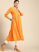 Lemon Tart Clothing LTK172 Peplum Detail Stitched Kurti - Orange