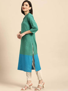 Lemon Tart Clothing LTK174 Color Block Pintuck Detail Stitched Kurti - GB