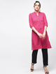 Lemon Tart Clothing LTK23 Button Neck Kurti - Dark Pink