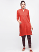 Lemon Tart Clothing LTK23 Button Neck Kurti - Red