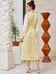 Lemon Tart Color Block Button Detail Long Maxi Dress LTAMD628
