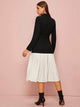 Lemon Tart Color Block Detail Long Dress LTAMD129 - Black