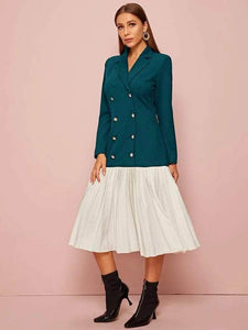 Lemon Tart Color Block Detail Long Dress LTAMD129 - Green