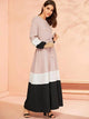 Lemon Tart Color Block Detail Long Dress LTAMD9