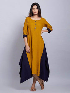 Lemon Tart Color Block Detail Long Maxi Dress LTAMD119