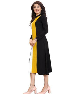 Lemon Tart Color Block Detail Long Maxi Dress LTAMD618 - YB