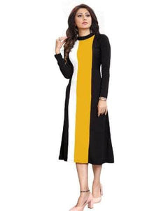 Lemon Tart Color Block Detail Long Maxi Dress LTAMD618 - YB