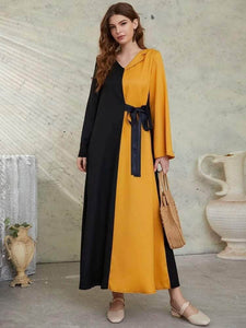 Lemon Tart Color Block Detail Long Maxi Dress LTAMD622